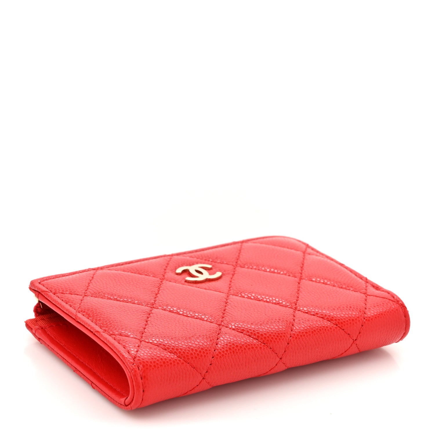 Chanel Caviar Quilted Zipped Key Holder Case Red 4 of 8