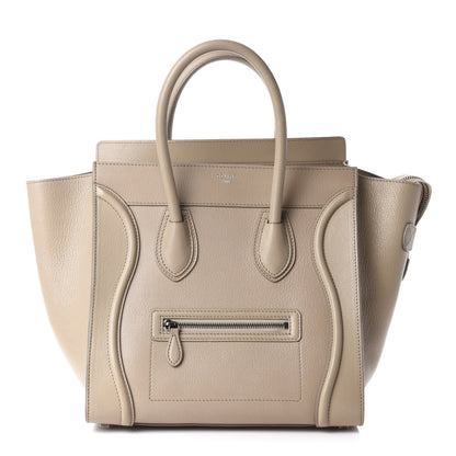 Celine Drummed Calfskin Mini Luggage Dune 1 of 12