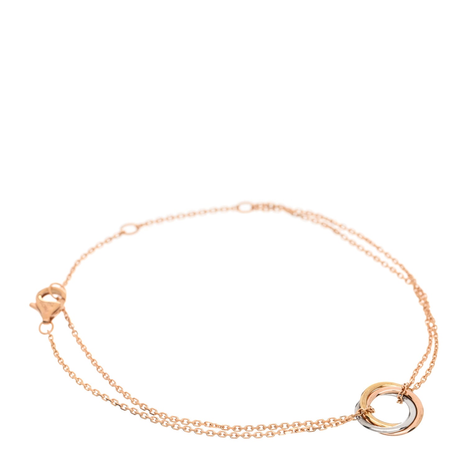 Cartier 18K Pink Yellow White Gold Trinity Bracelet 1 of 4