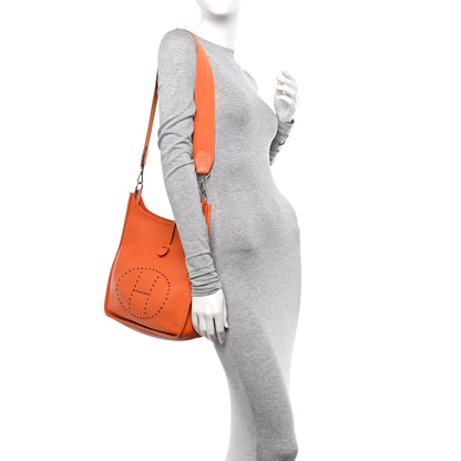 Hermes Taurillon Clemence Evelyne GM Orange 2 of 10