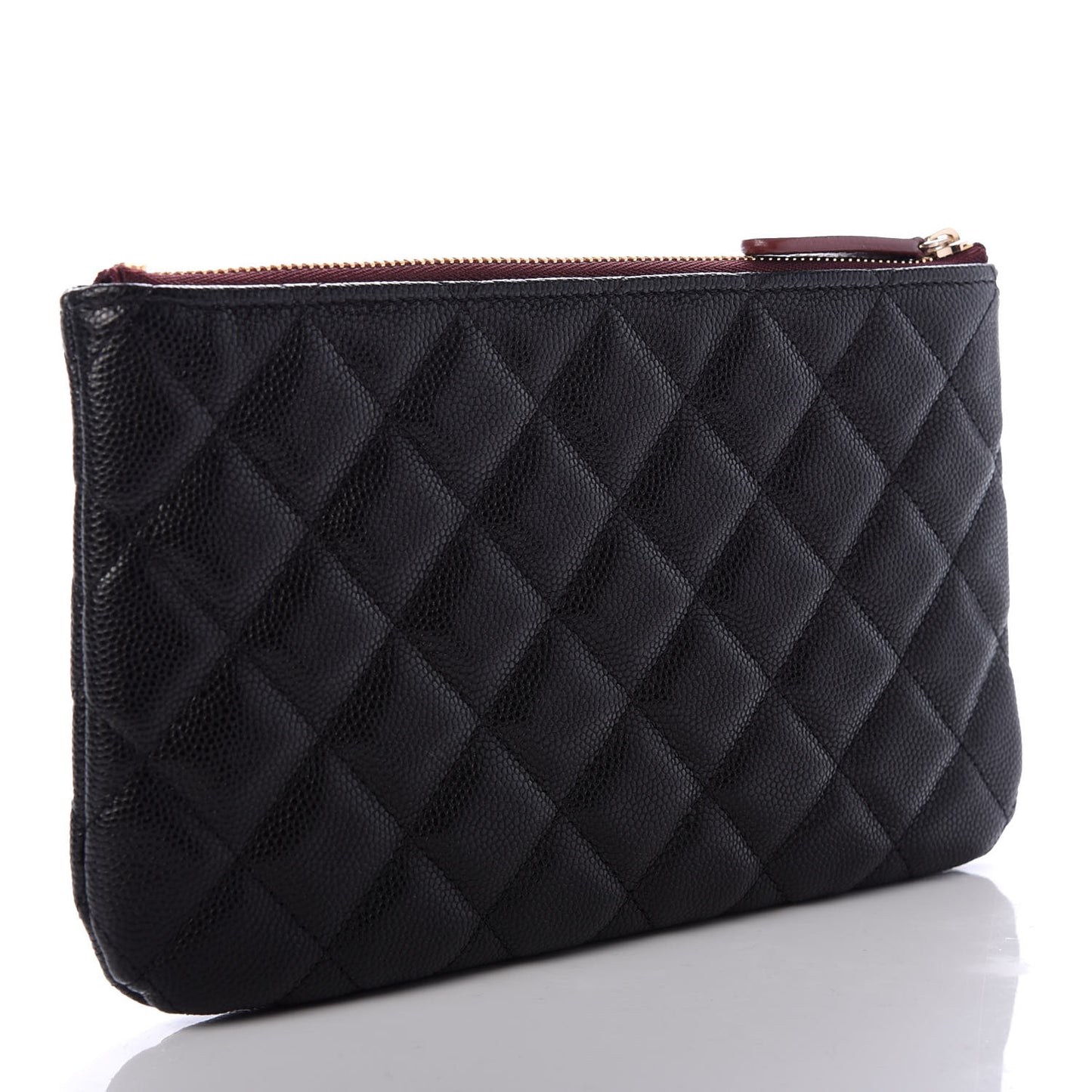 Caviar Quilted Cosmetic Case Black