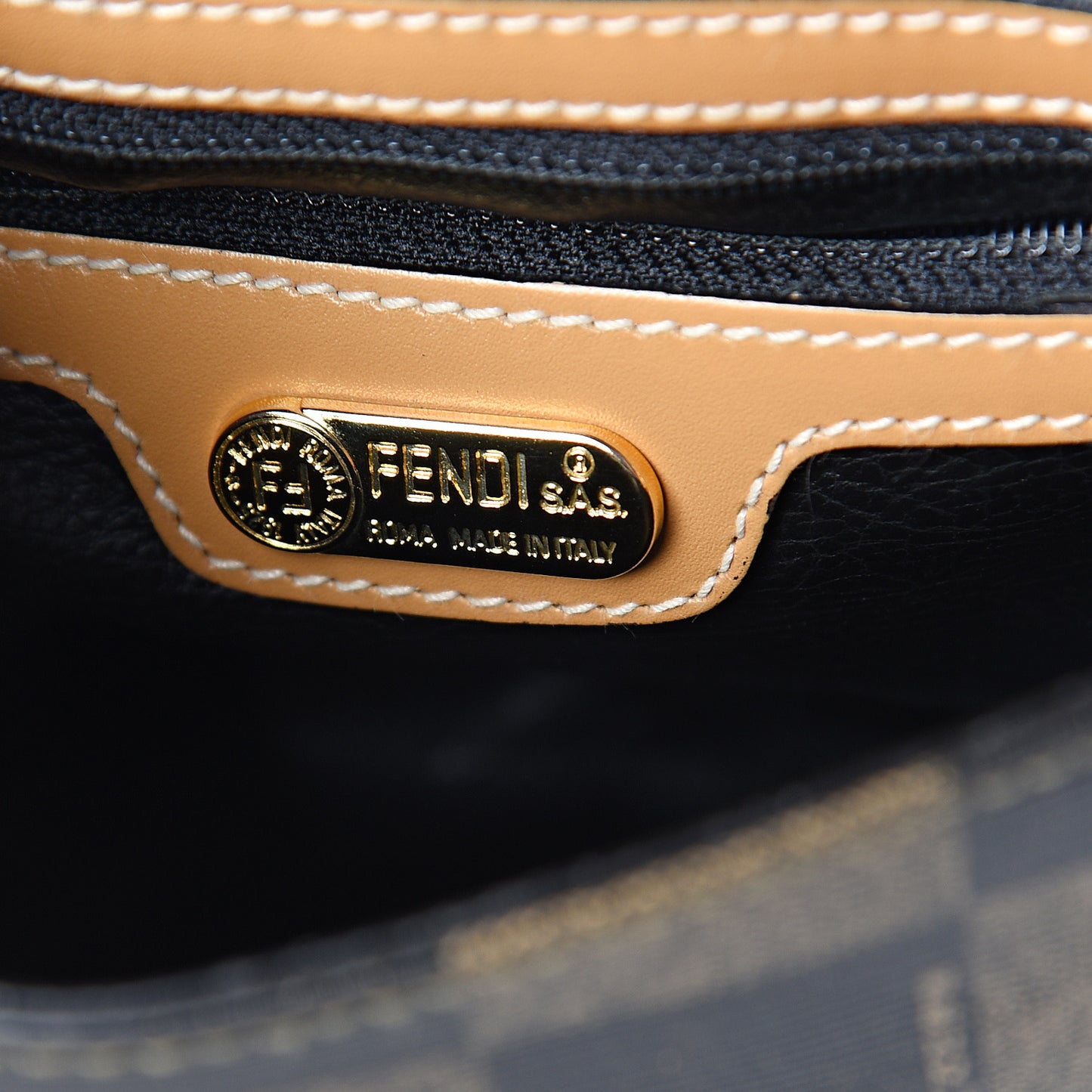 Coated Canvas Checkered Crossbody Bag Tobacco Tan