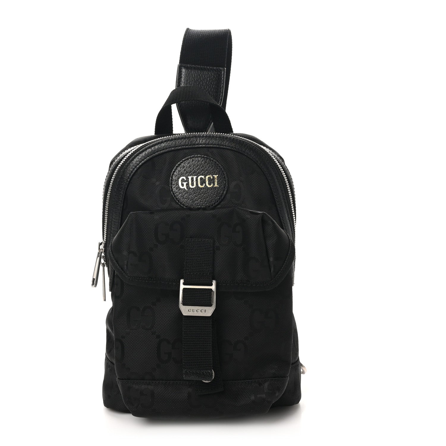 Gucci Econyl Nylon Monogram Off The Grid Sling Backpack Black 1 of 10