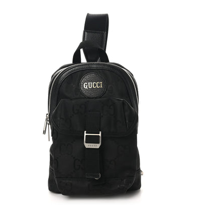 Gucci Econyl Nylon Monogram Off The Grid Sling Backpack Black 1 of 10