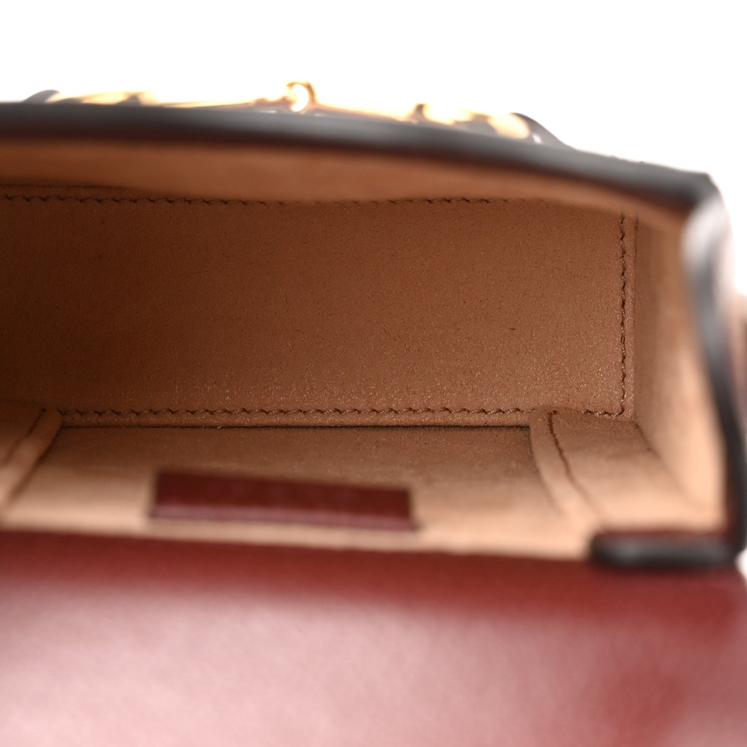 Gucci Monogram Textured Dollar Calfskin Mini Horsebit 1955 Crossbody Bag Sahara Rubino Chardonnay 5 of 10