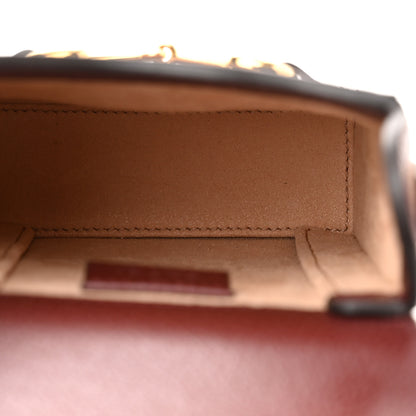 Gucci Monogram Textured Dollar Calfskin Mini Horsebit 1955 Crossbody Bag Sahara Rubino Chardonnay 5 of 10