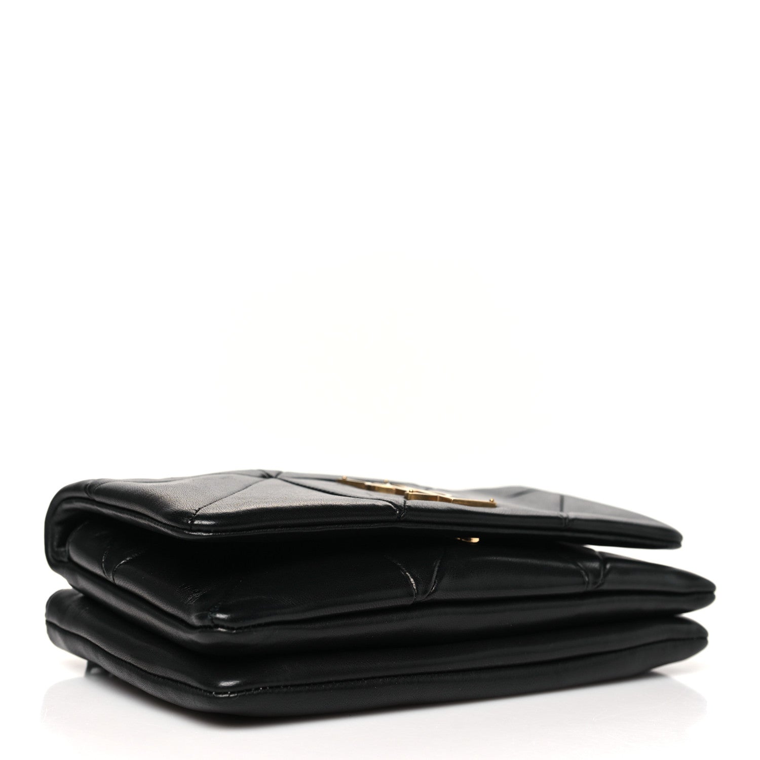 Saint Laurent Lambskin Patchwork Monogram Jamie Chain Wallet Black 3 of 9