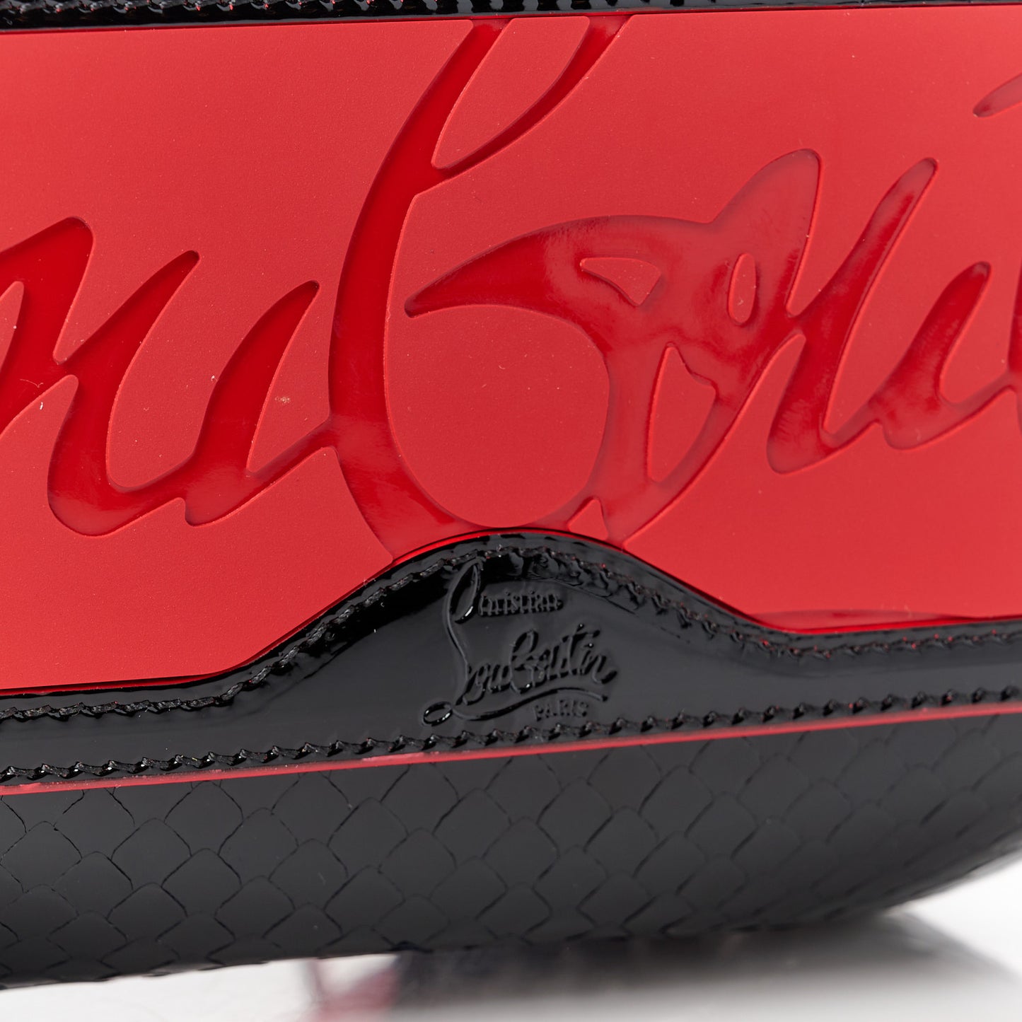 Patent Snakeskin Embossed Spiked Mini Cabarock Shopper Tote Black