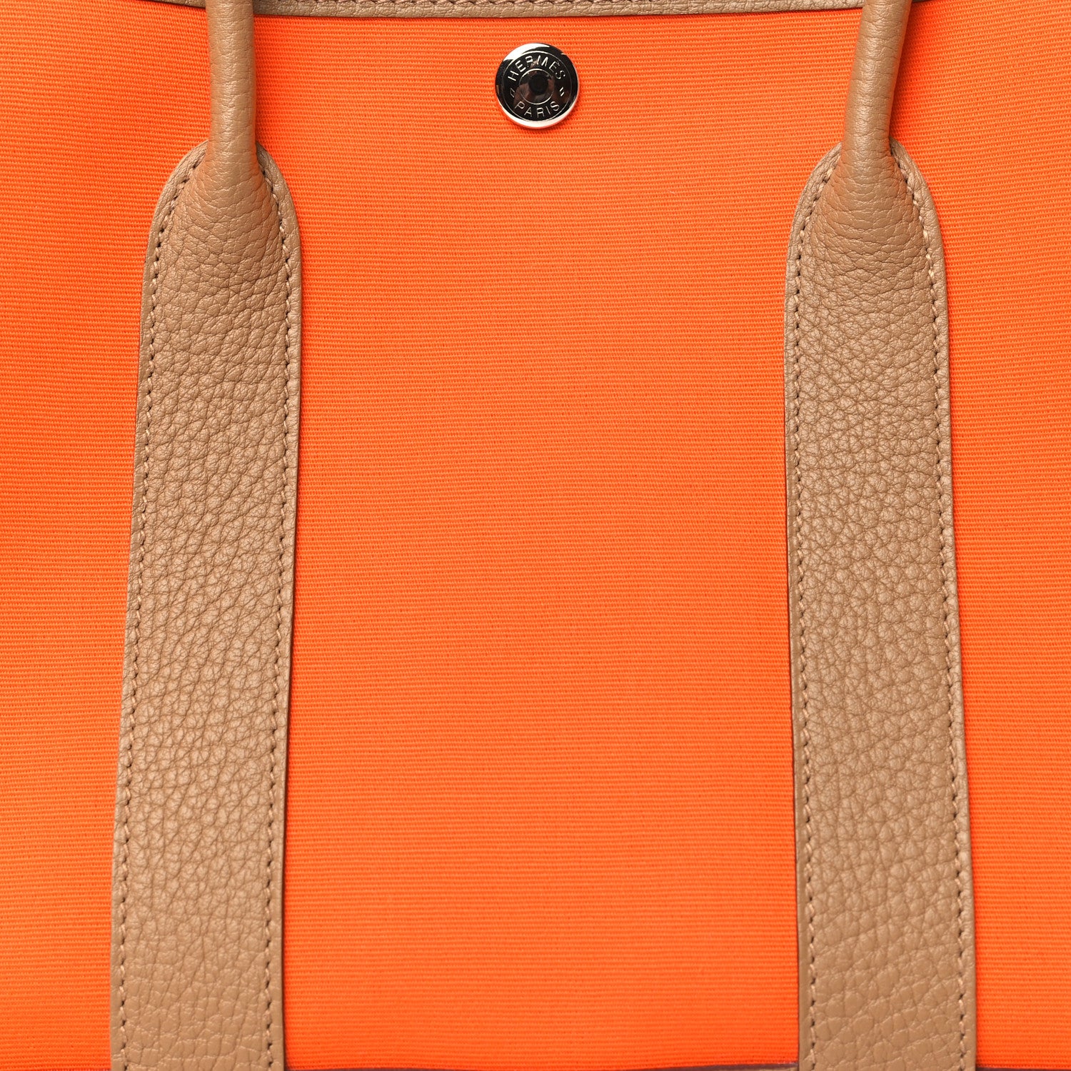 Hermes Toile Officier Negonda Garden Party Tote 30 Orange Biscuit 8 of 11