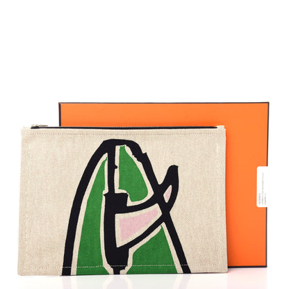 Hermes Toile Flat Waikiki Pouch 7 of 7