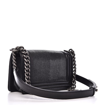 Chanel Galuchat Stingray Small Boy Flap Black 3 of 11