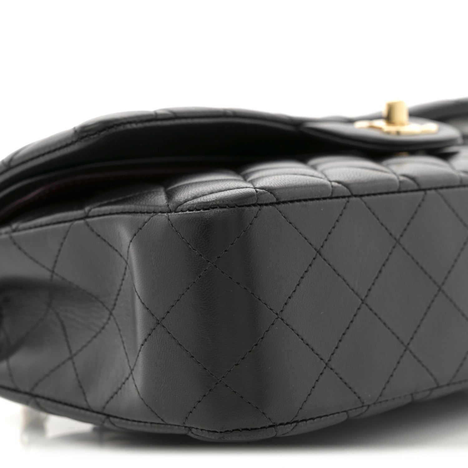 Chanel Lambskin Quilted Medium Double Flap Black 9 of 10
