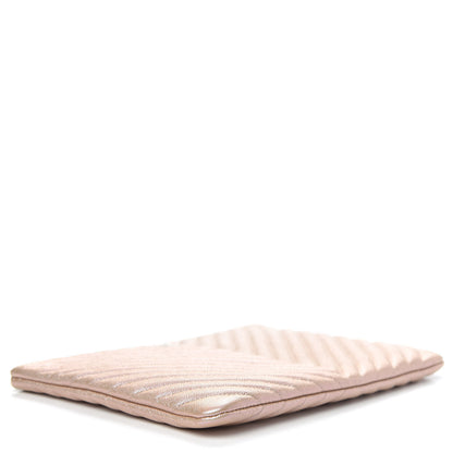 Chanel Iridescent Caviar Chevron Quilted Medium Cosmetic Case Light Gold 4 of 8