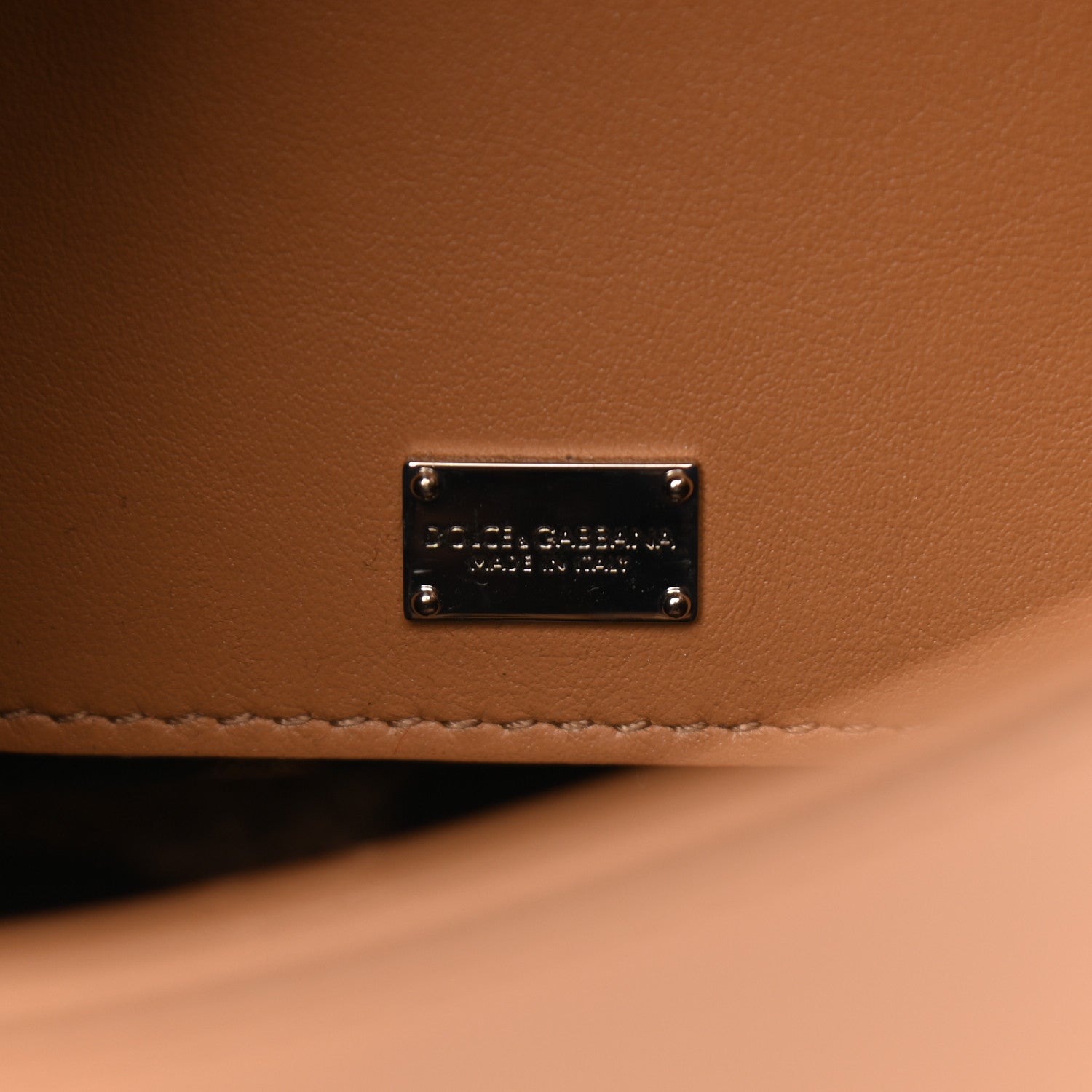 Dolce & Gabbana Calfskin Lucia Top Handle Bag Beige 6 of 9