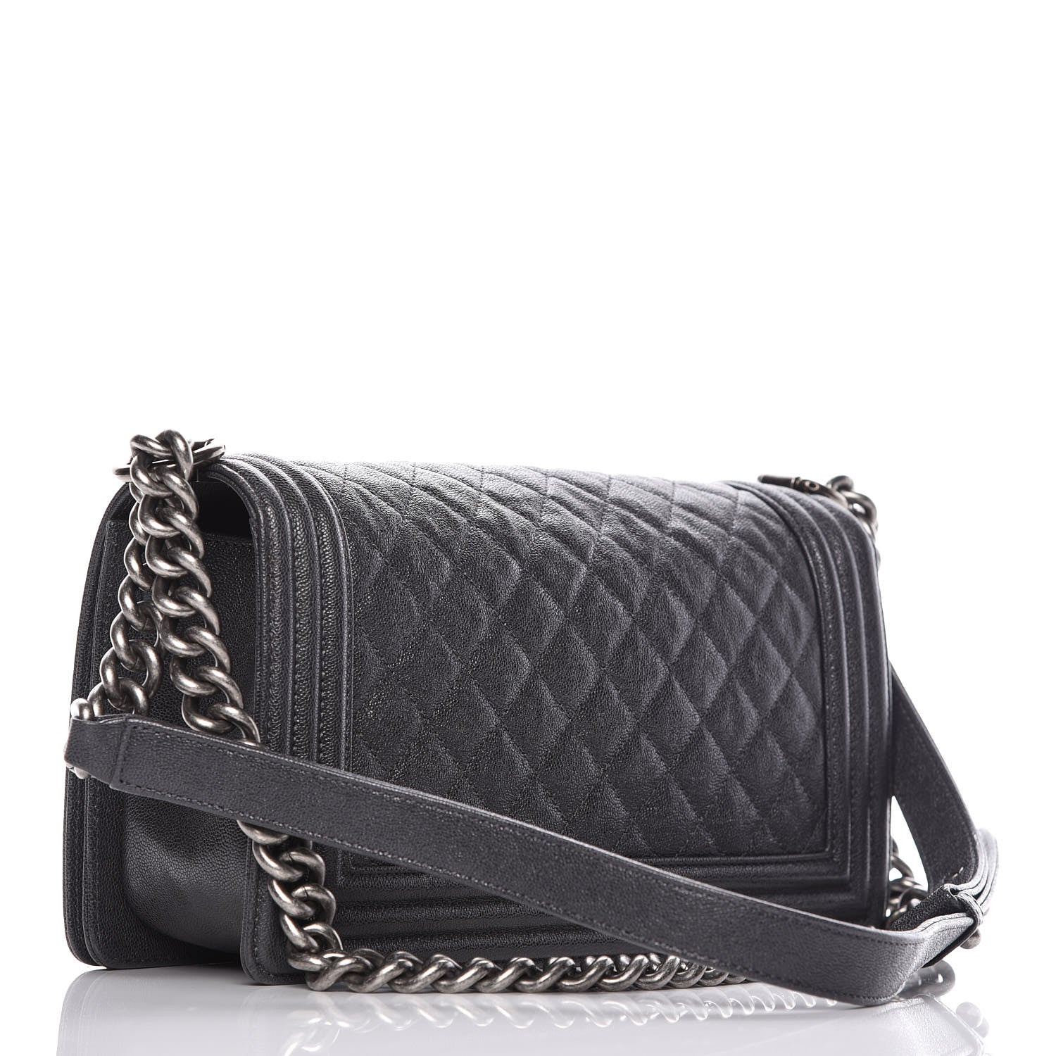Chanel Caviar Quilted Medium Boy Flap Grey 3 of 10