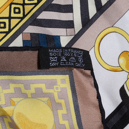 Hermes Silk Colliers de Chiens Scarf 90 Jaune 6 of 6