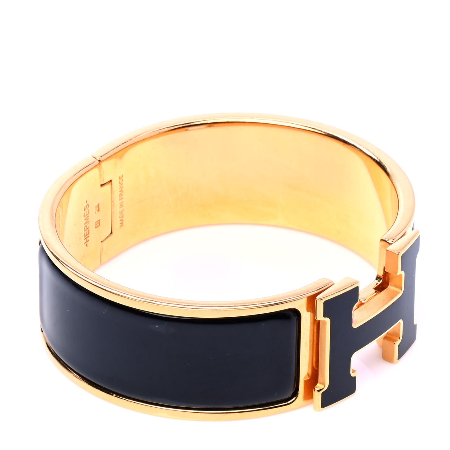 Enamel Wide Clic Clac H Bracelet PM Black