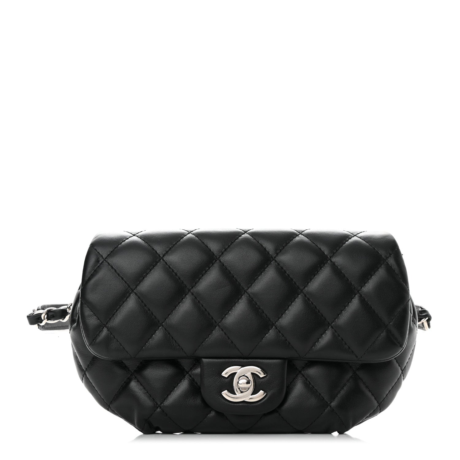 Chanel Calfskin Quilted CC Uniform Flap Belt Bag Black 1 of 15
