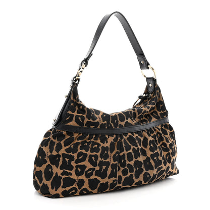 Fendi Jacquard Leopard Print Chef Hobo Tobacco 3 of 10