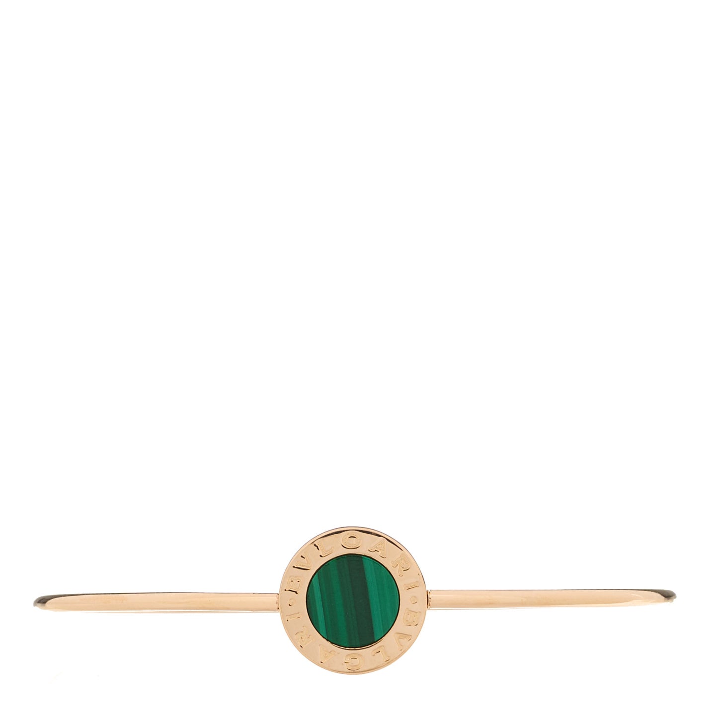 18K Rose Gold Malachite BVLGARI BVLGARI Bangle Bracelet S