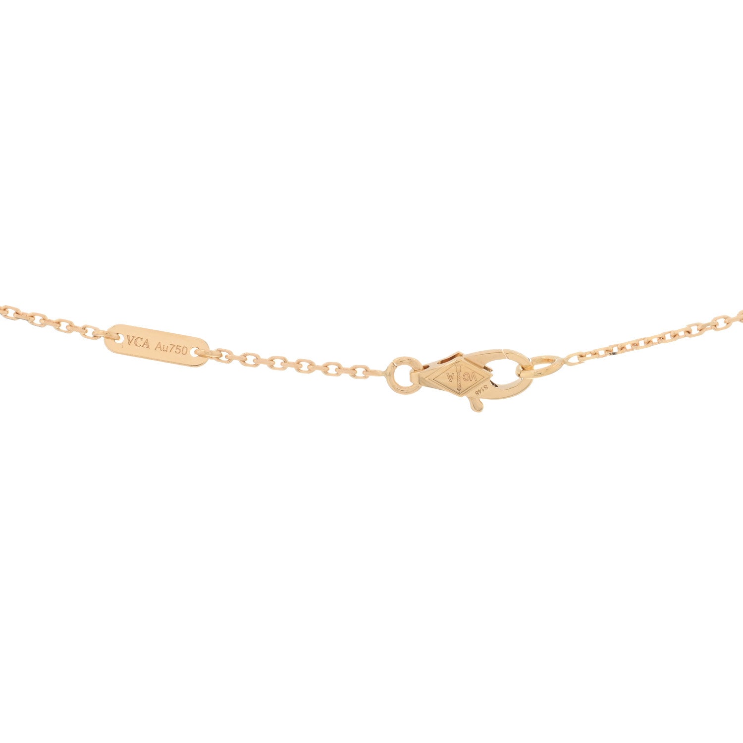 Van Cleef & Arpels 18K Yellow Gold Mother of Pearl Sweet Alhambra Pendant Necklace 3 of 3