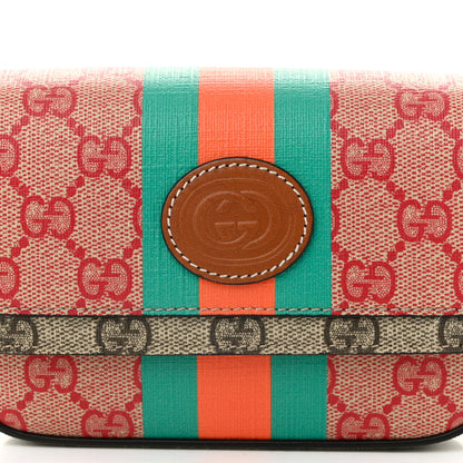 Gucci X DANS LE VERT GG Supreme Monogram Cuoio Web Mini Retro Interlocking G Top Handle Beige Rosso Ebony Harness Brown 8 of 10