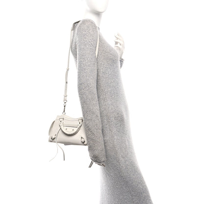 Balenciaga Grained Calfskin Neo Classic Silver Hardware Mini City White 2 of 9