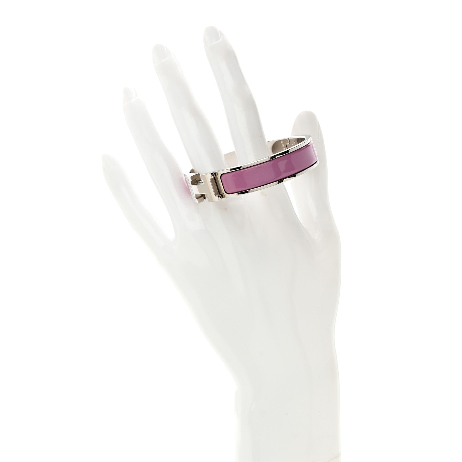 Hermes Enamel Narrow Clic Clac H Bracelet PM Rose Cendre 2 of 5