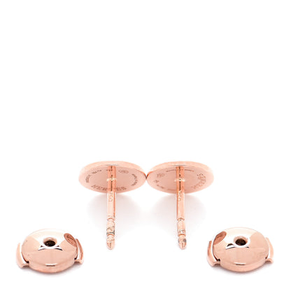 Hermes 18K Rose Gold TPM Ex-Libris Stud Earrings 4 of 7