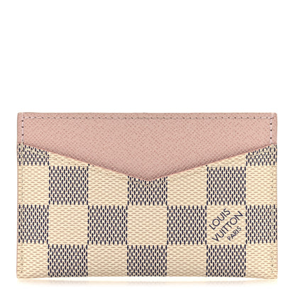 Louis Vuitton Damier Azur Daily Card Holder Rose Ballerine 1 of 8