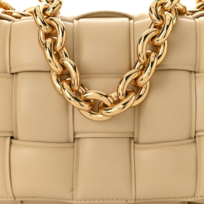 Bottega Veneta Lambskin Maxi Intreccio Padded Chain Cassette Crossbody Bag Porridge 8 of 10