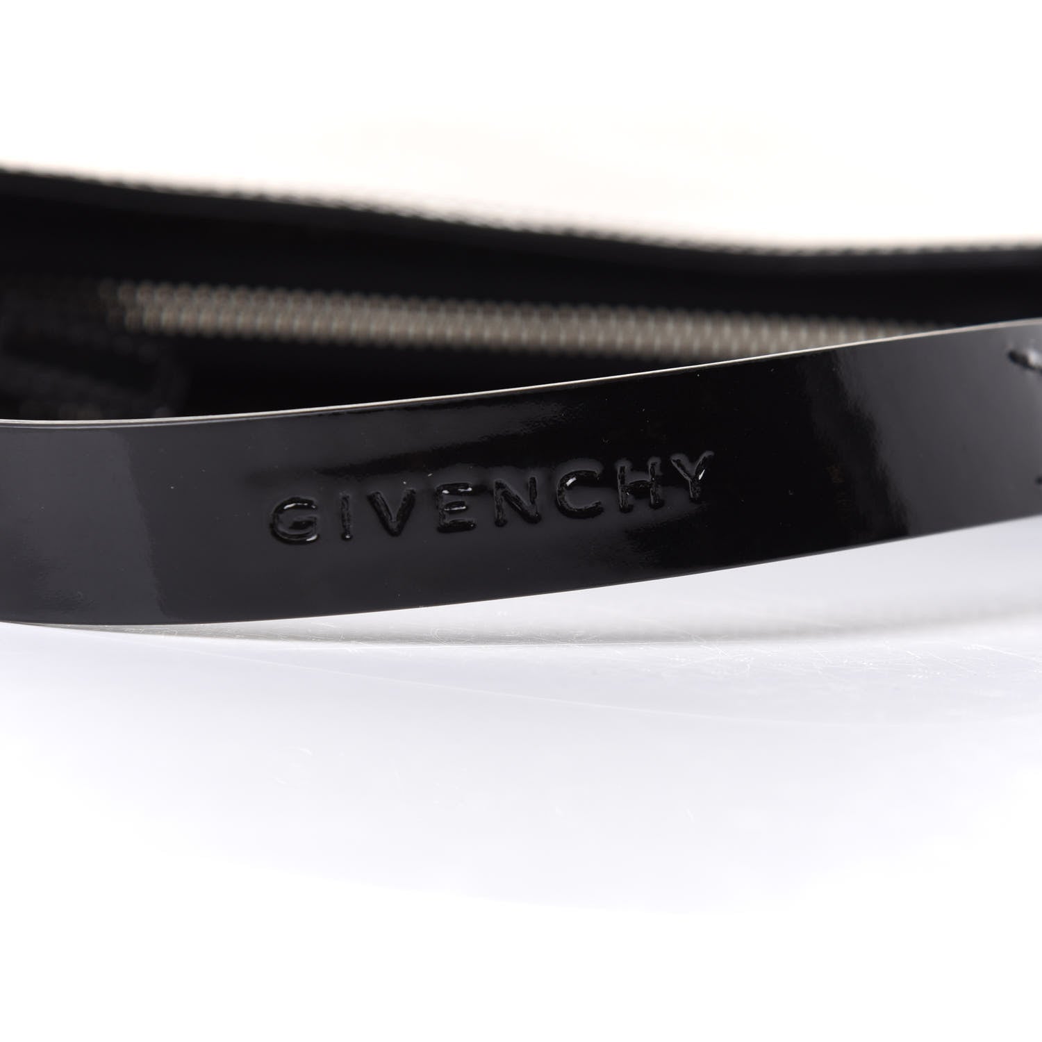 Givenchy Canvas Patent Hobo Bag White Black 9 of 12