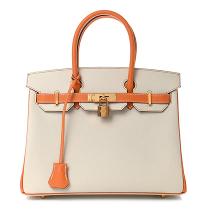 Hermes Epsom Horseshoe Birkin 30 Craie Abricot 1 of 9