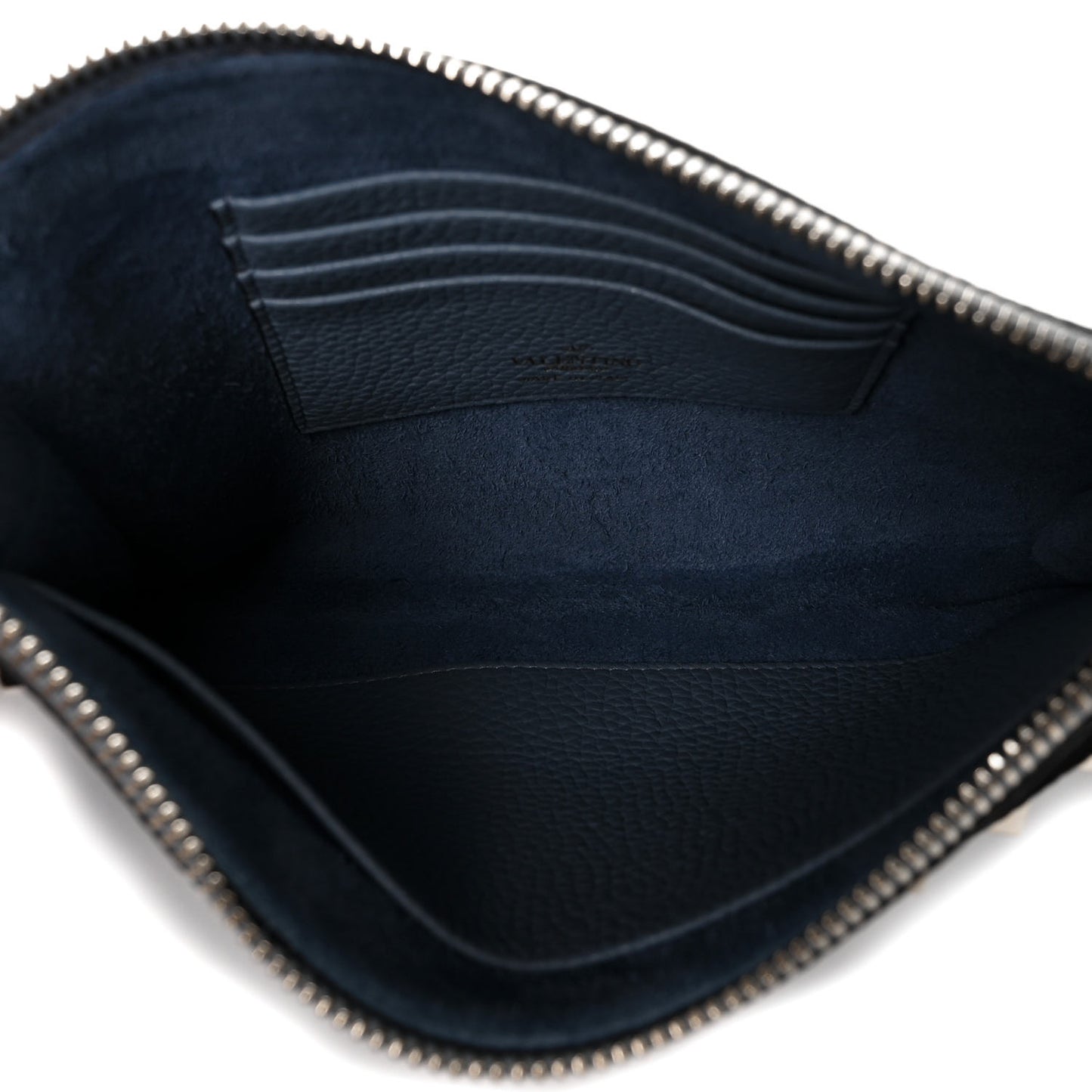 Calfskin Rockstud Wristlet Clutch Blue