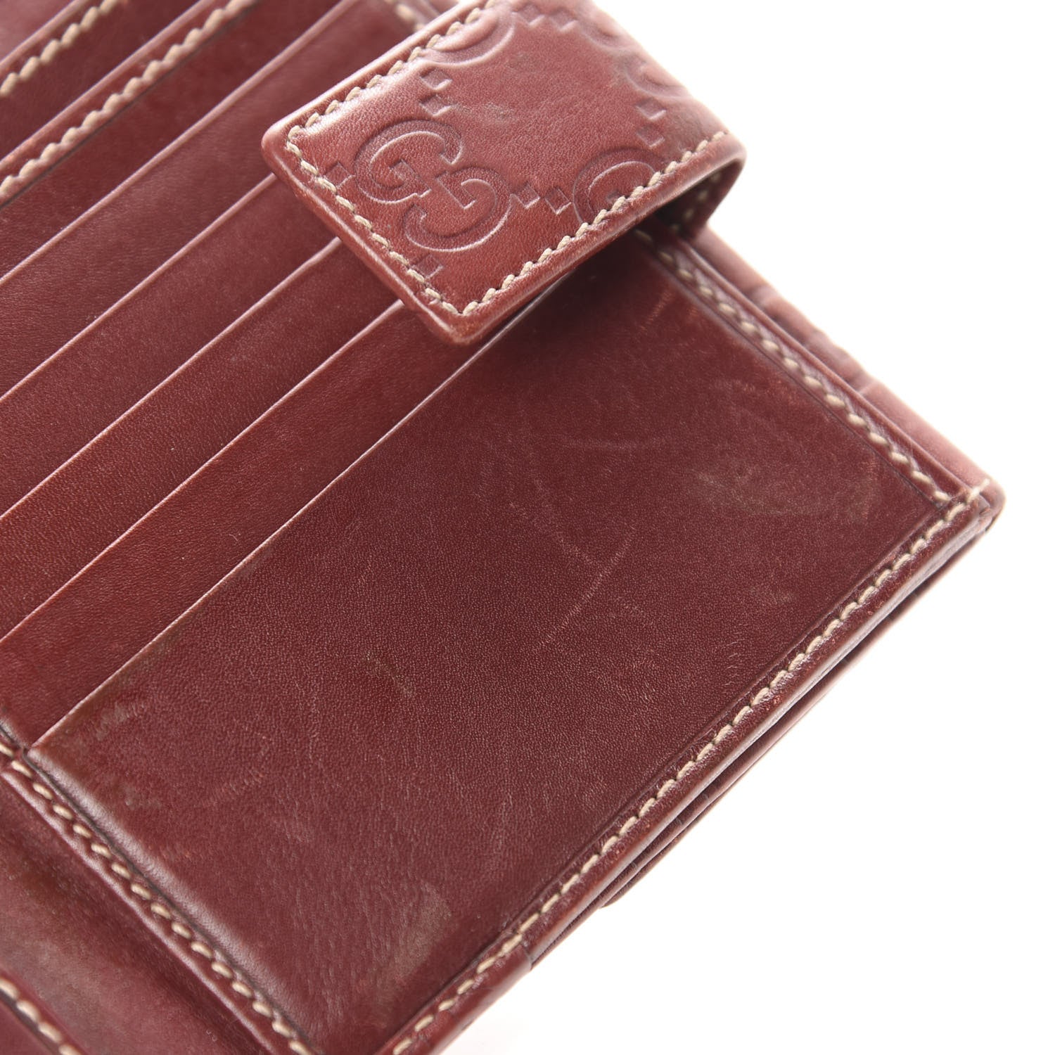 Gucci Guccissima Metal Bar French Flap Wallet Brown 8 of 8