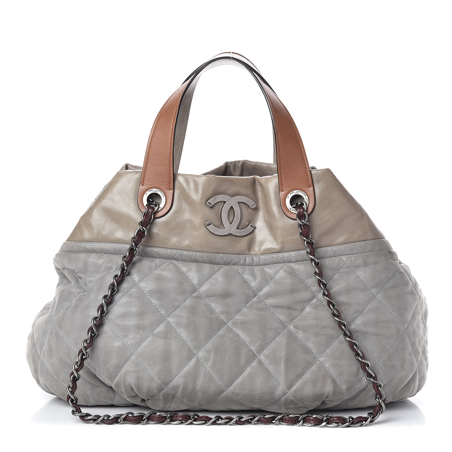 Chanel Iridescent Calfskin Quilted Large In The Mix Tote Grey 1 of 14