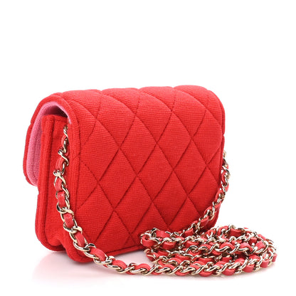 Chanel Jersey Quilted Micro Mini Flap Red 2 of 11