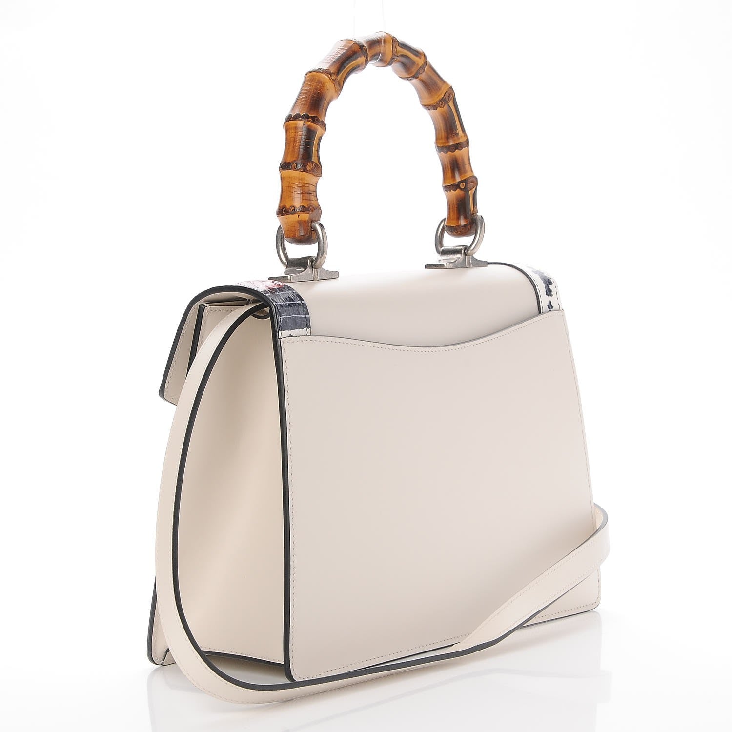 Gucci Calfskin Snakeskin Small Lilith Top Handle Bag White 4 of 8