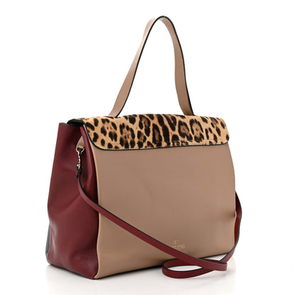 Valentino Garavani Calfskin Pony Hair Colorblock Mime Single Handle Bag Multicolor 3 of 11