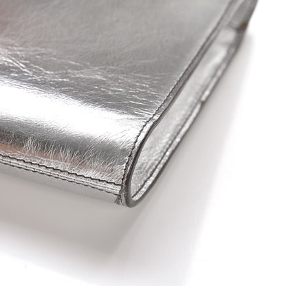 Saint Laurent Metallic Calfskin Monogram Large Belle De Jour Clutch Silver 9 of 10