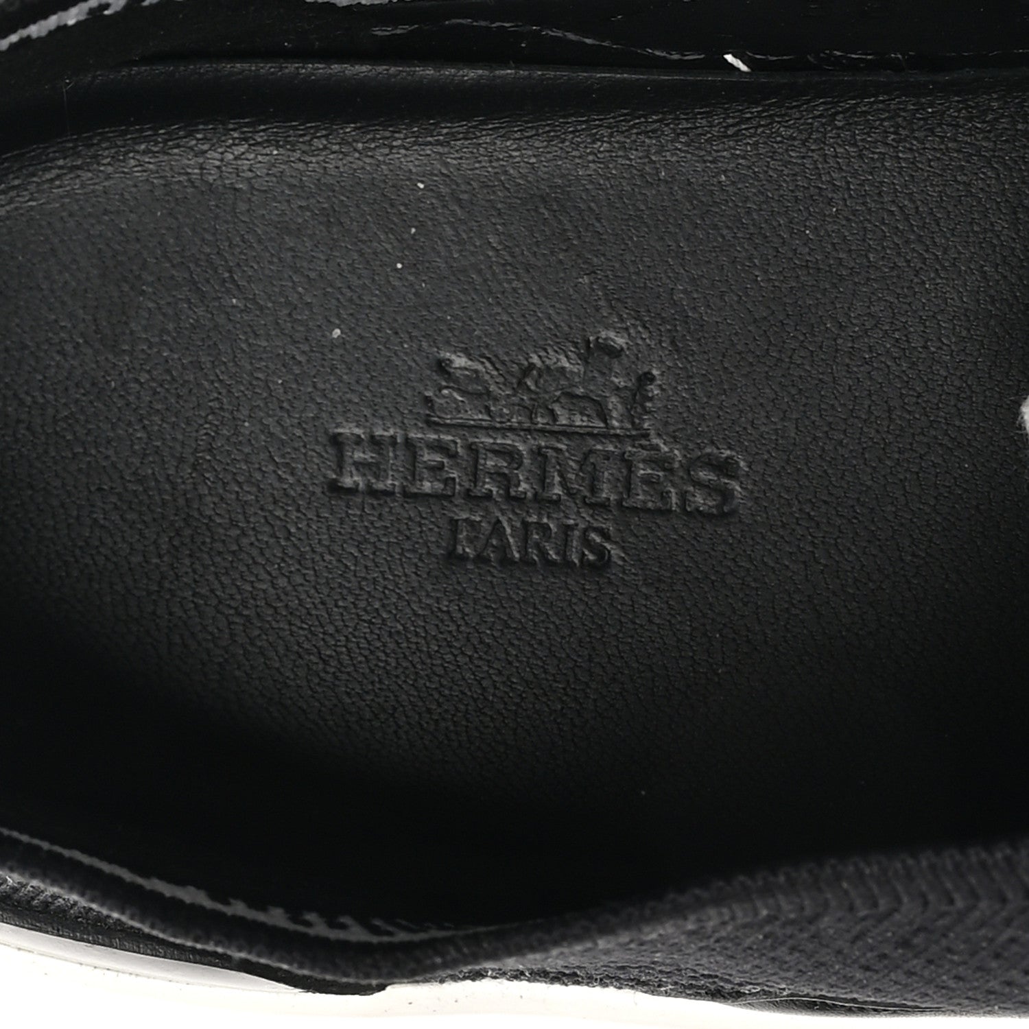 Hermes Knit Fabric Calfskin Deep Sneakers 38 Black White 9 of 10
