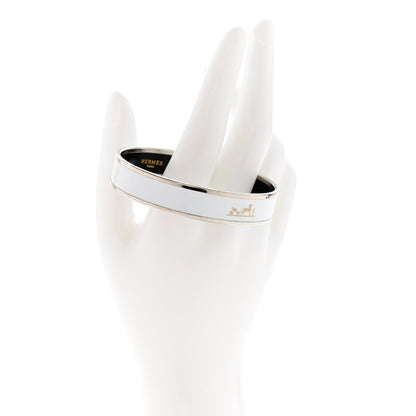 Hermes Enamel Printed Caleche Medium Bracelet 65 White 2 of 7