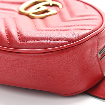 Gucci Calfskin Matelasse GG Marmont Belt Bag 85 34 Hibiscus Red 9 of 10