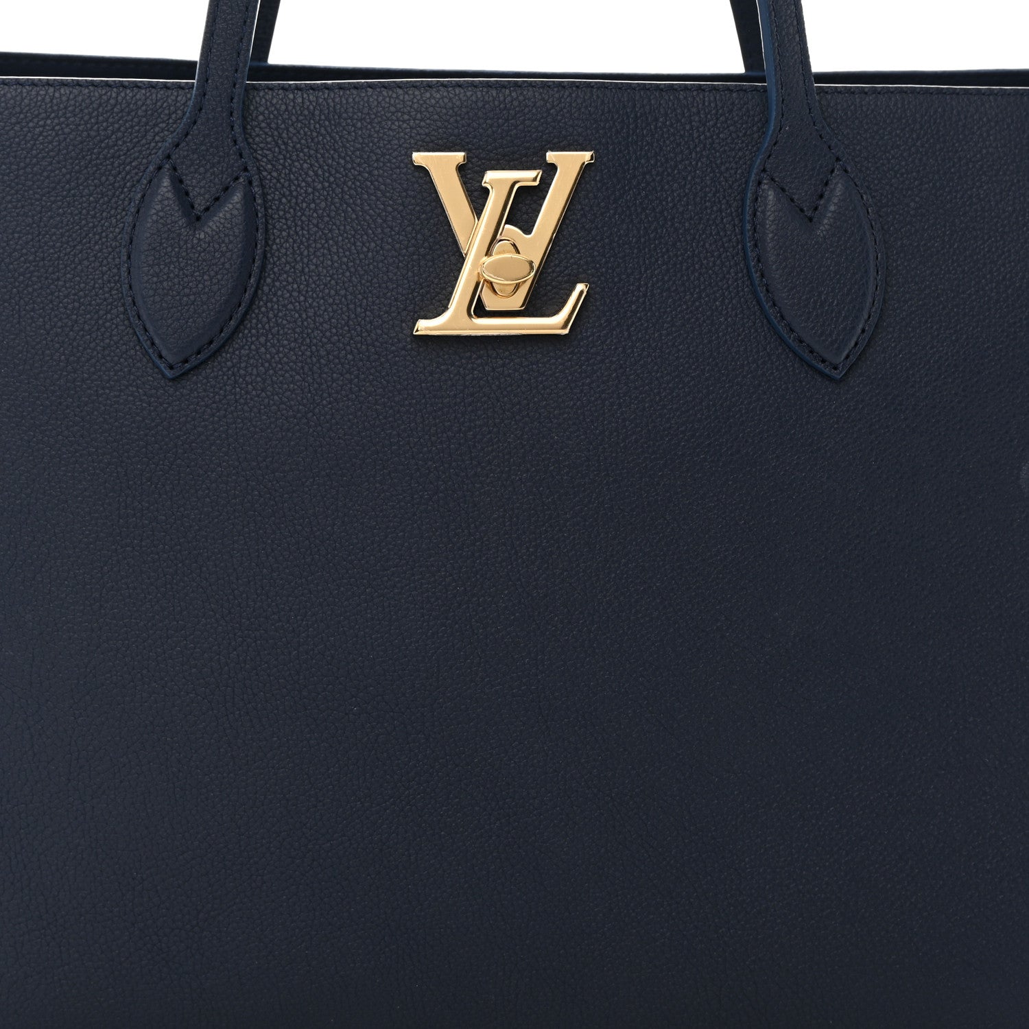 Louis Vuitton Grained Calfskin Lockme Shopper Navy 7 of 11