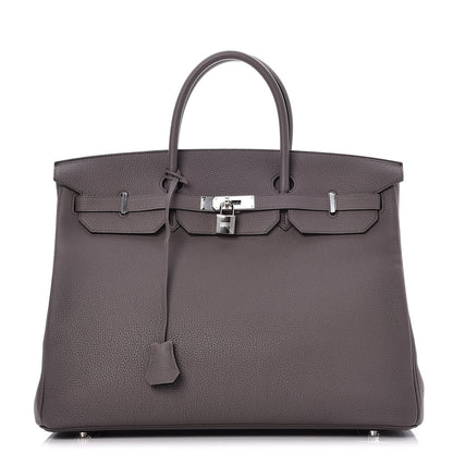 Hermes Togo Birkin 40 Etain 1 of 35