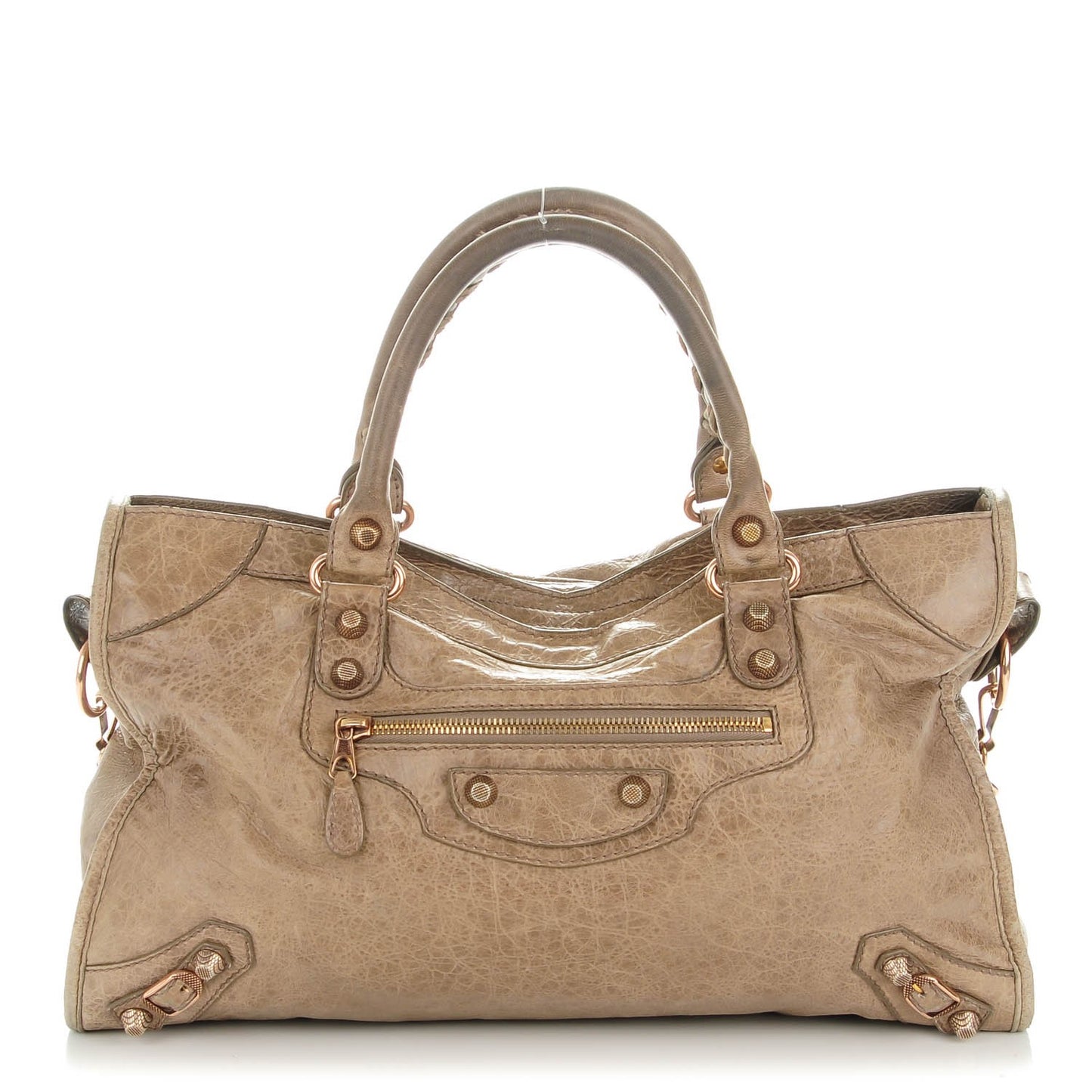 Agneau Giant 12 Rose Gold Hardware City Gris Poivre