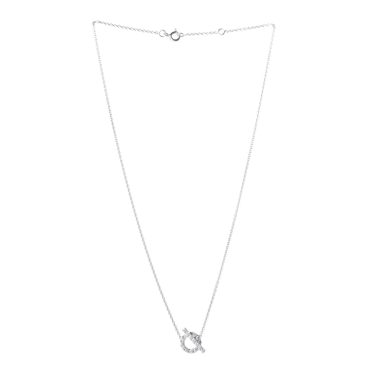 18K White Gold Diamond Finesse Pendant Necklace
