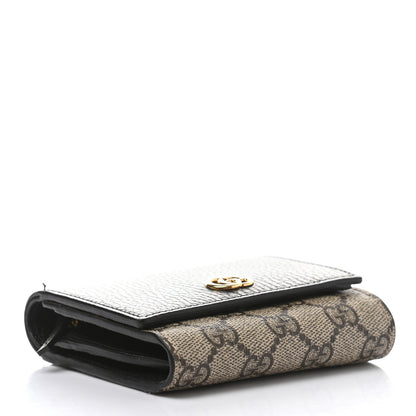 Gucci Dollar Calfskin GG Supreme Monogram Medium GG Marmont Wallet Black Beige Ebony 4 of 6