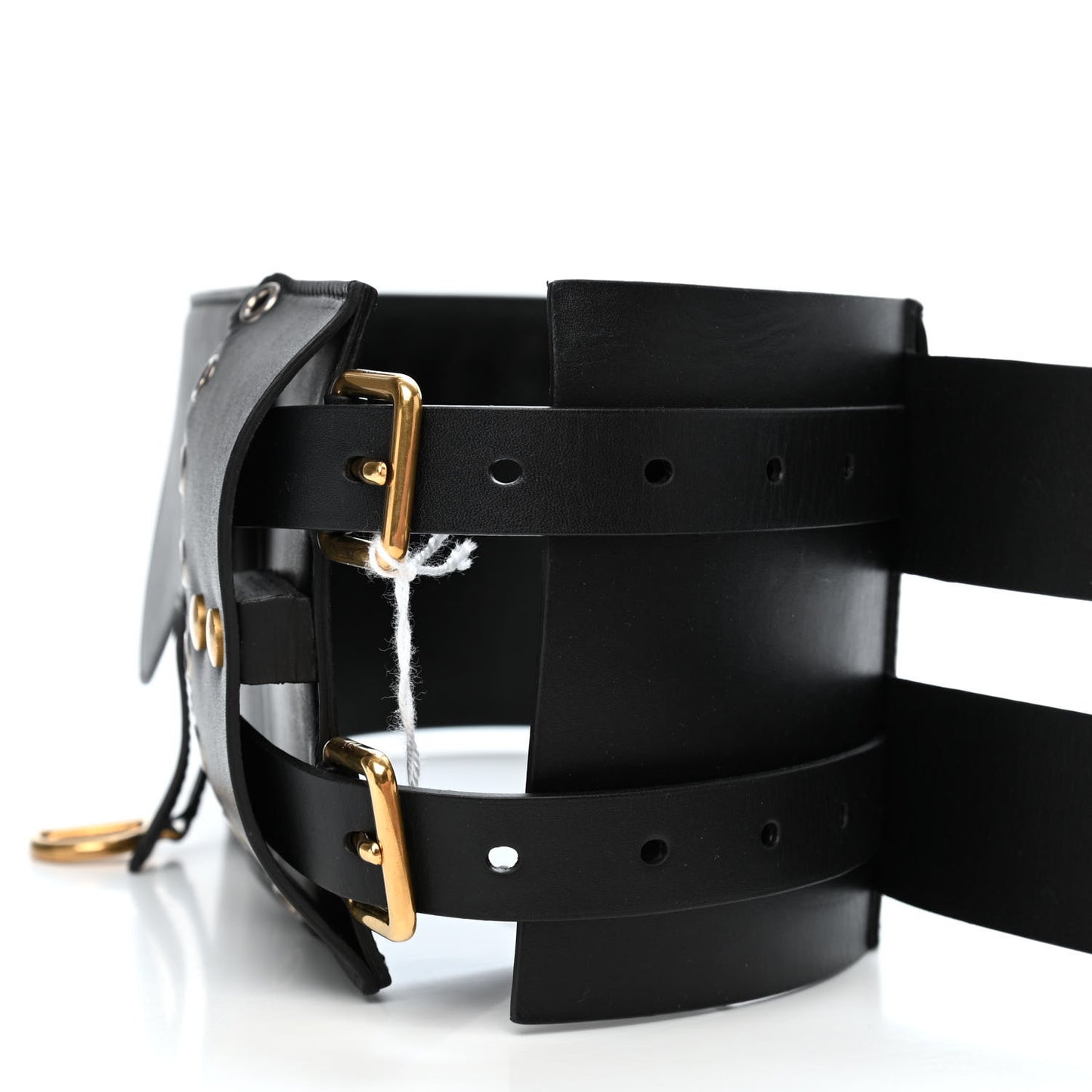 Calfskin Saddle Grommet Belt 75 30 Black