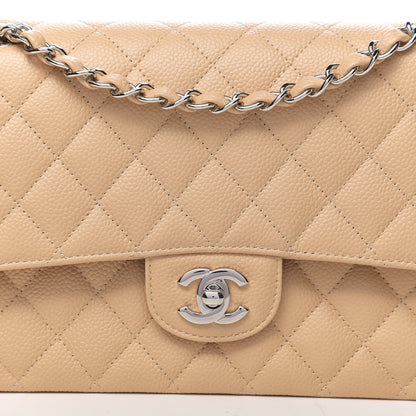 Chanel Caviar Quilted Medium Double Flap Beige 9 of 10